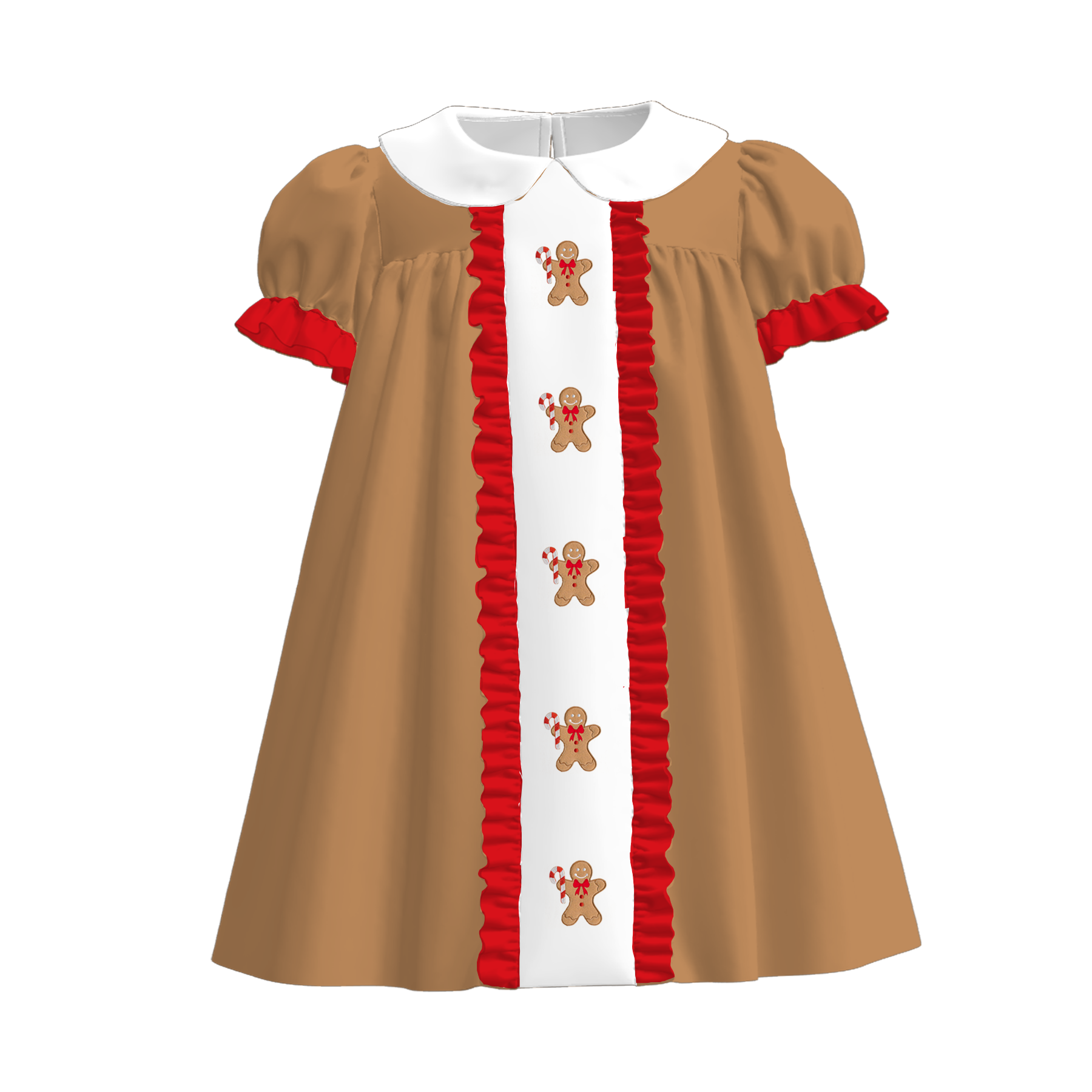 （Pre Order）Sisters Christmas Gingerbread Embroidery Dress&Romper