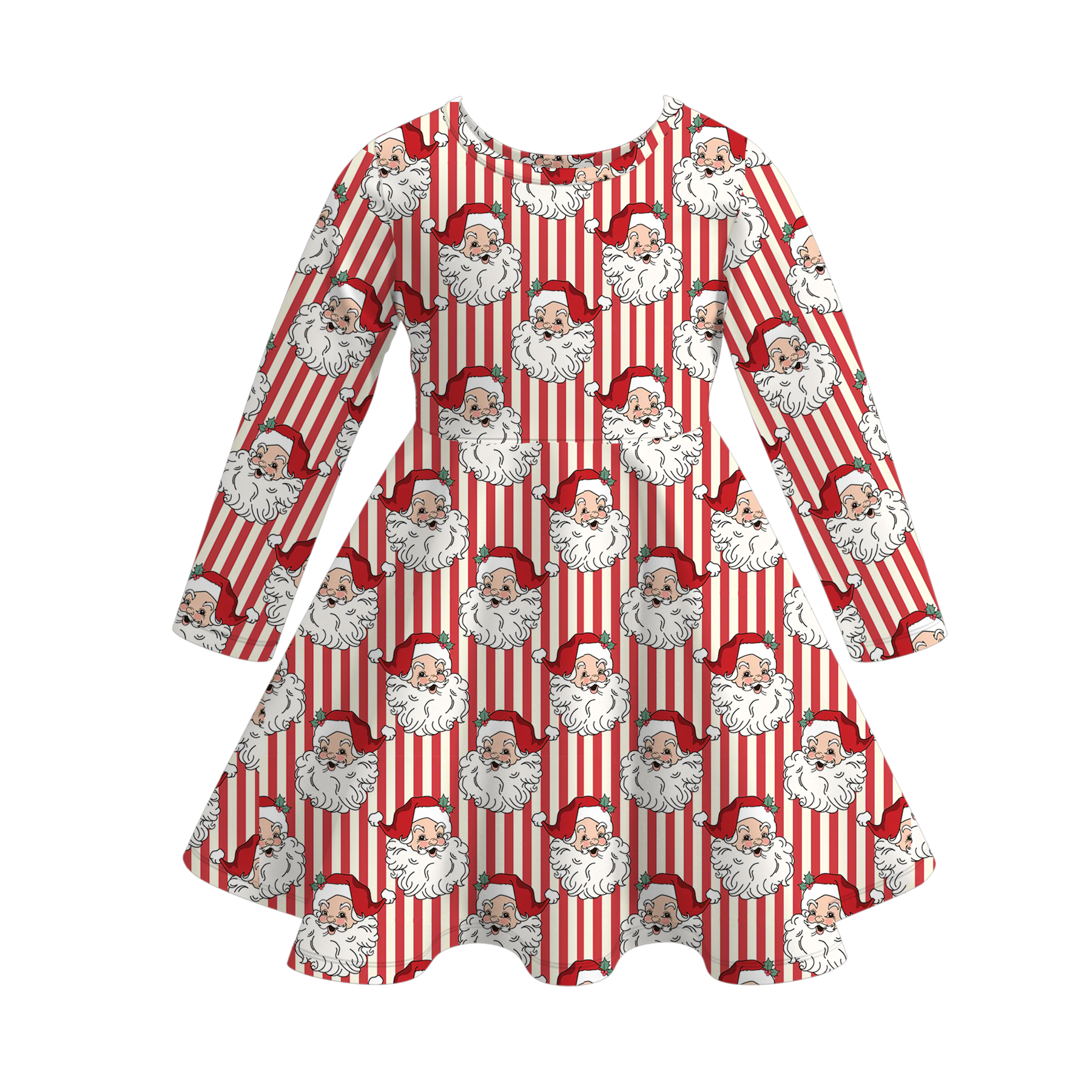 （Pre Order）Sisters Christmas Santa Claus Print Dress,Set&Romper