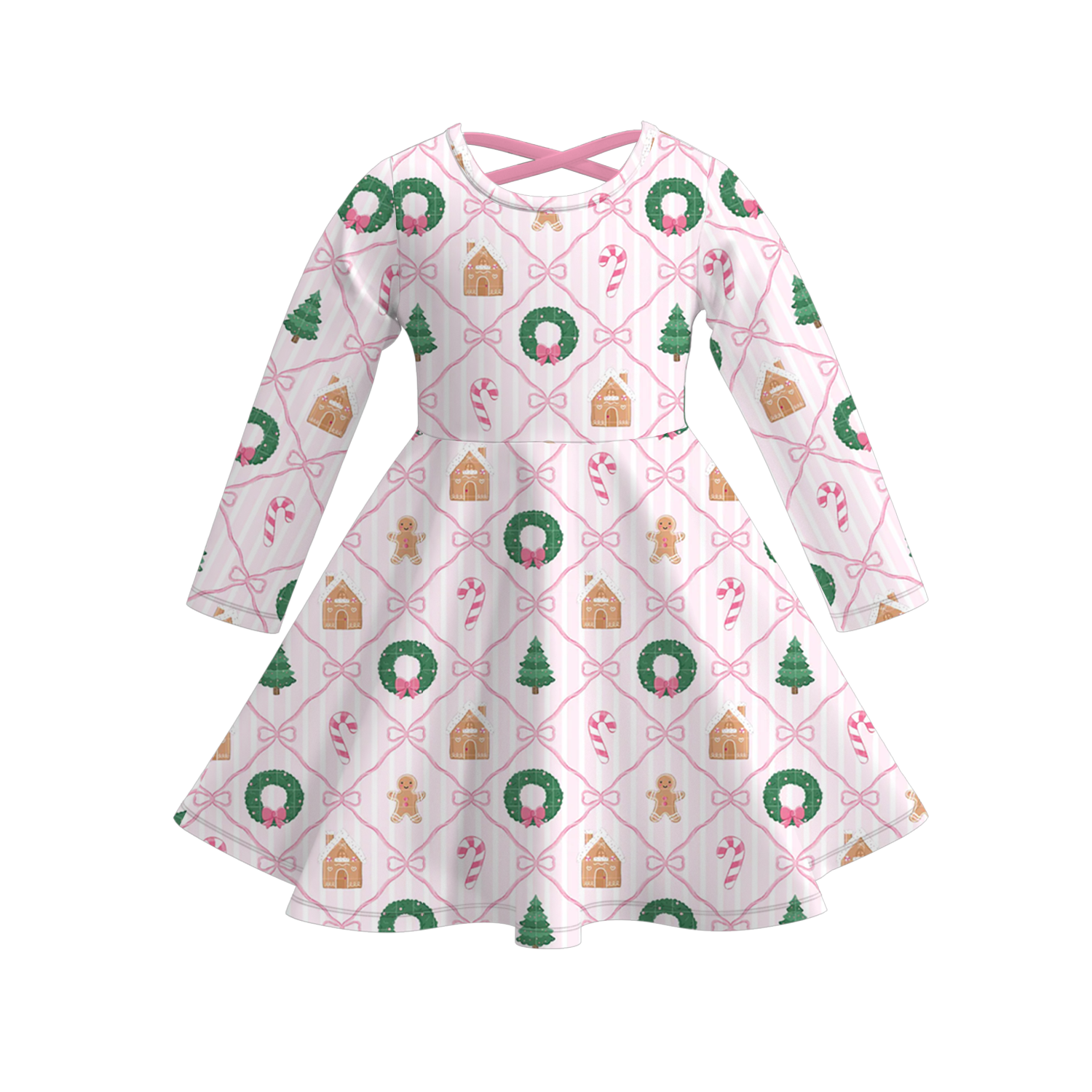 （Pre Order）Sisters Christmas Print Dress,Set&Romper