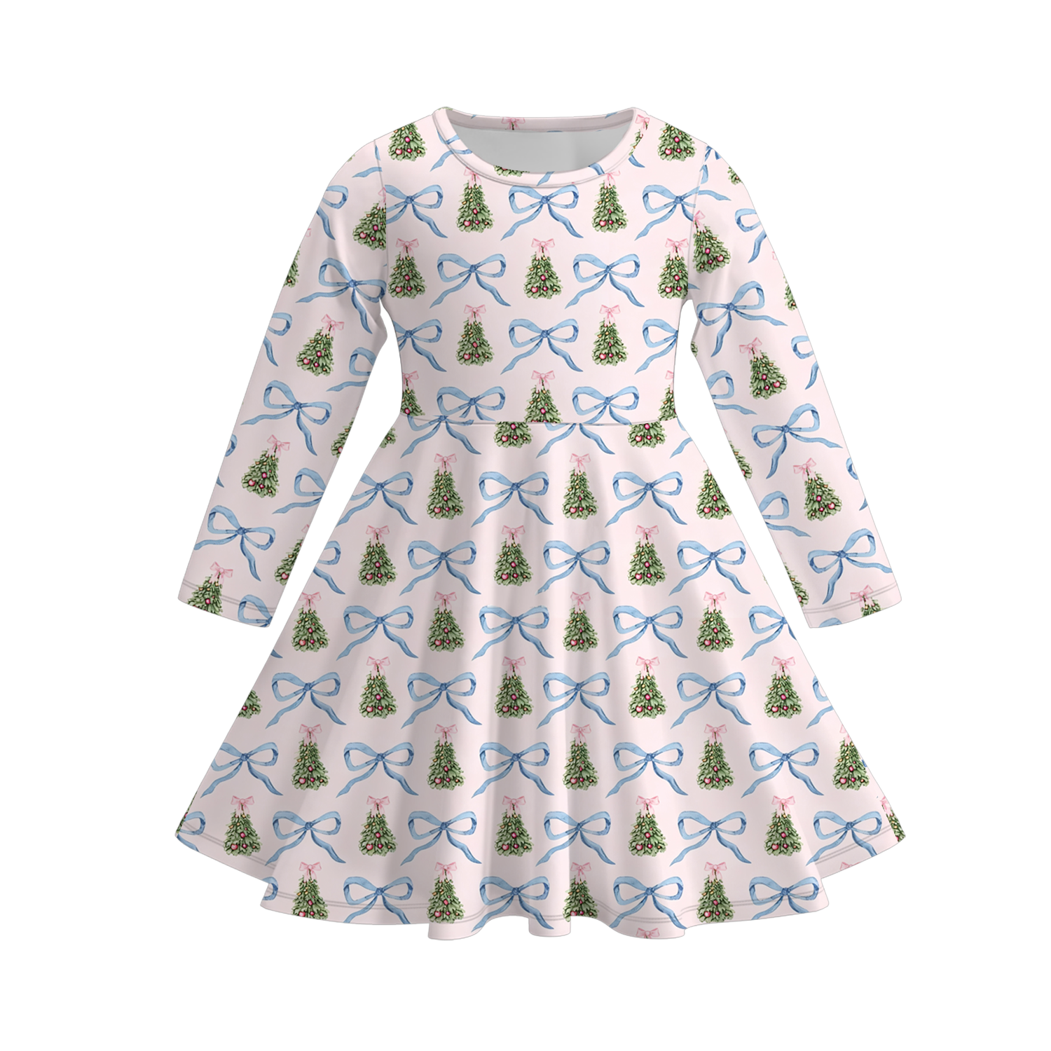 （Pre Order）Sisters Christmas Tree Print Dress,Set&Romper