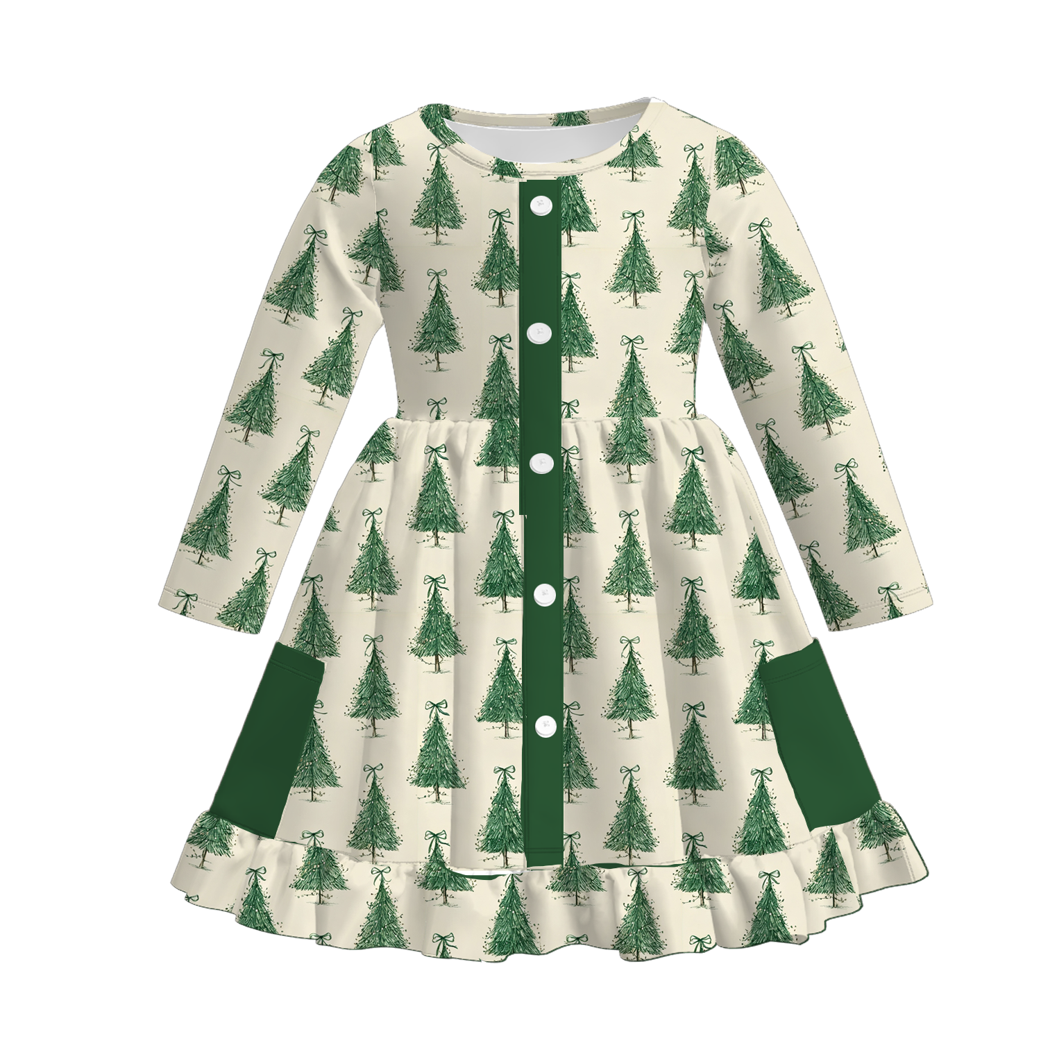 （Pre Order）Sisters Christmas Print Dress