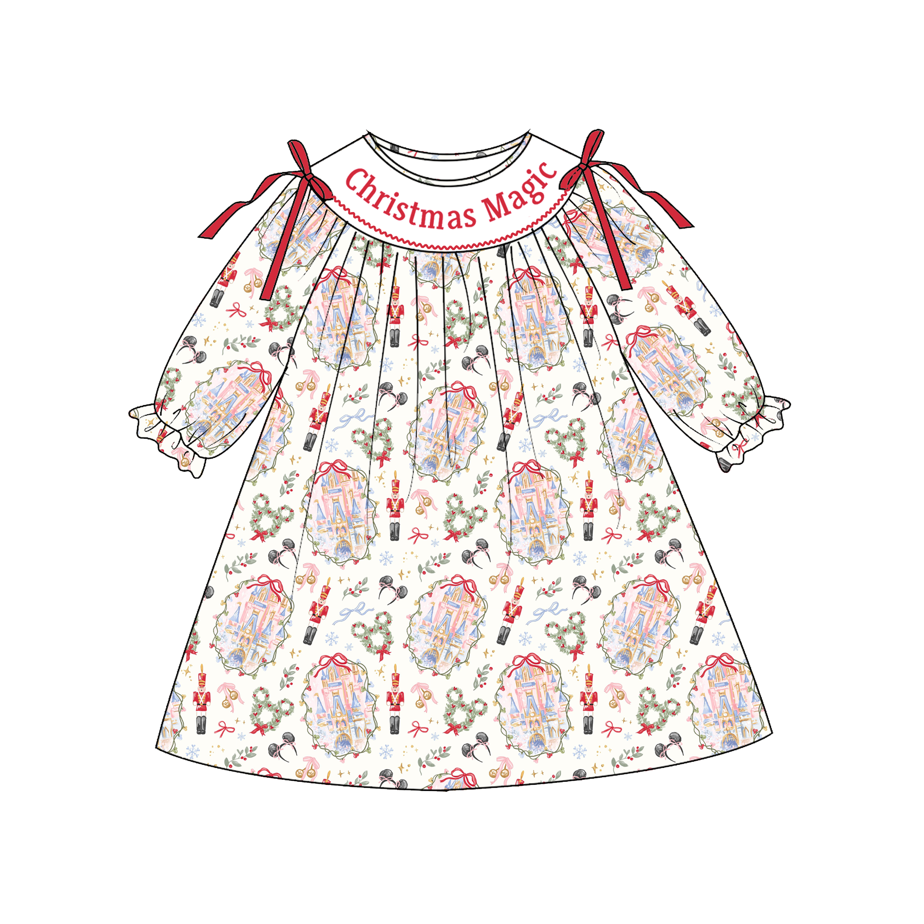（Weekly Pre-Order）Girls Christmas Embroidery Smocked Dress,Set&Romper（Ends 8.23）