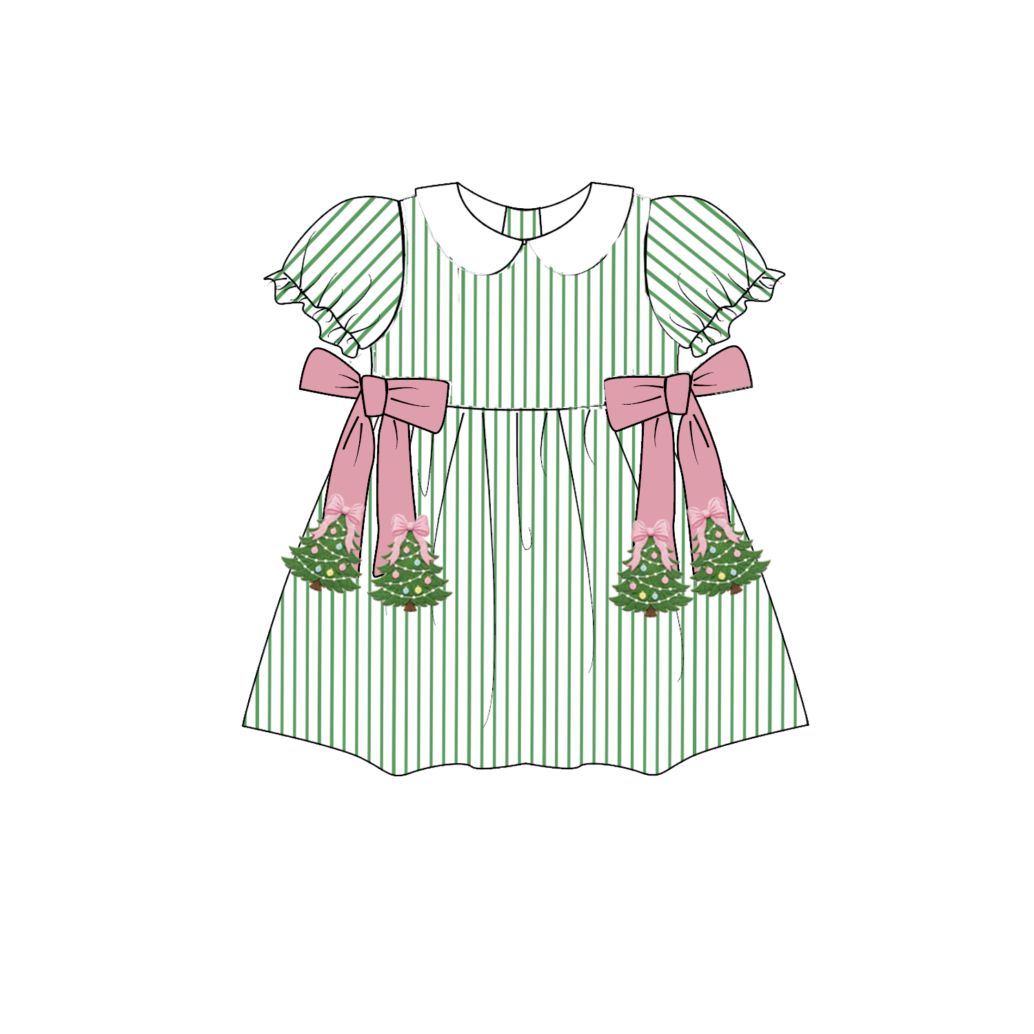 （Weekly Pre-Order）Siblings Christmas Tree Embroidery Dress,Scallop Set&Romper（Ends 9.6）