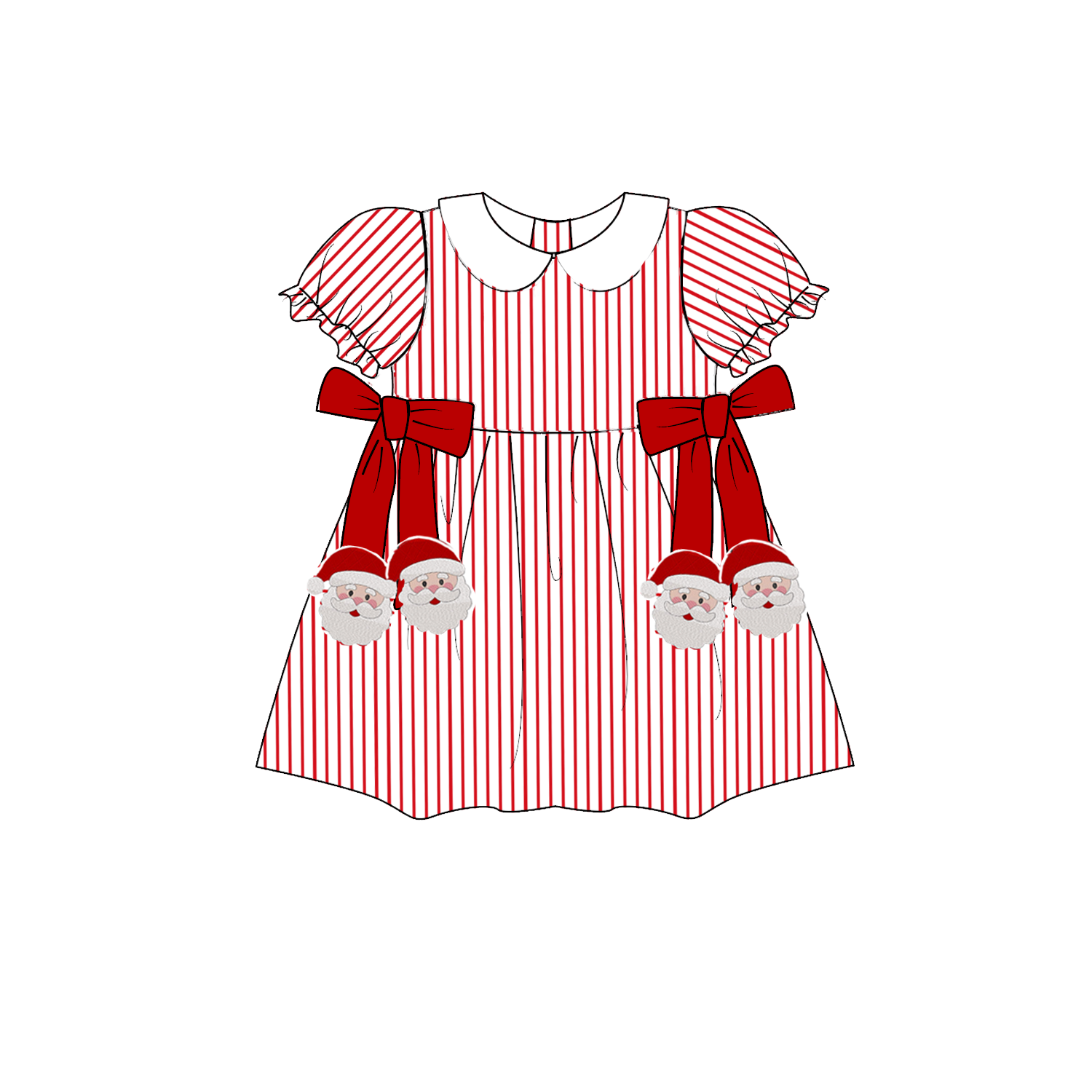 （Weekly Pre-Order）Siblings Christmas Santa Claus Embroidery Dress,Scallop Set&Romper（Ends 9.6）