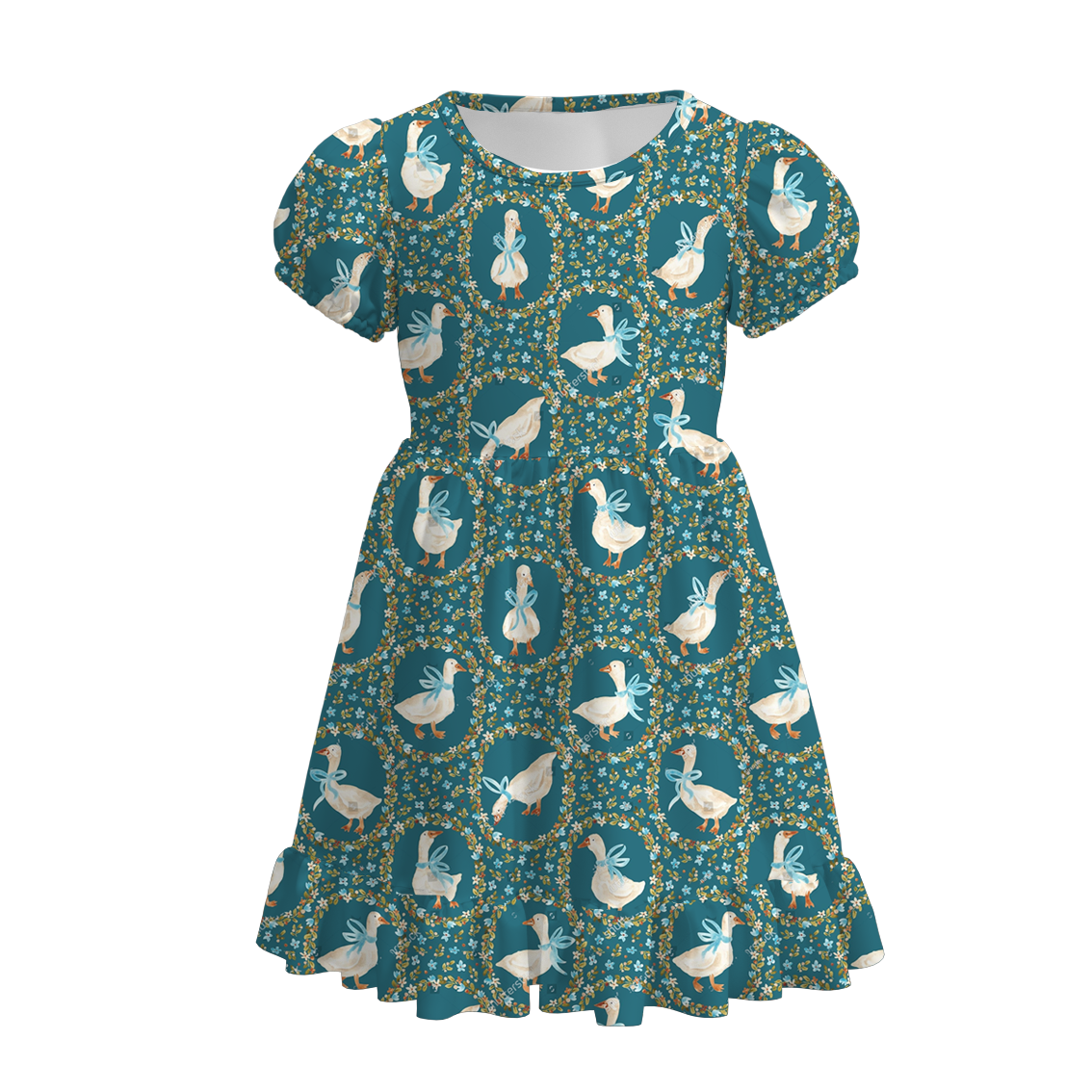 （Pre Order）Mommy&Me Fall Goose Print Dress&Top