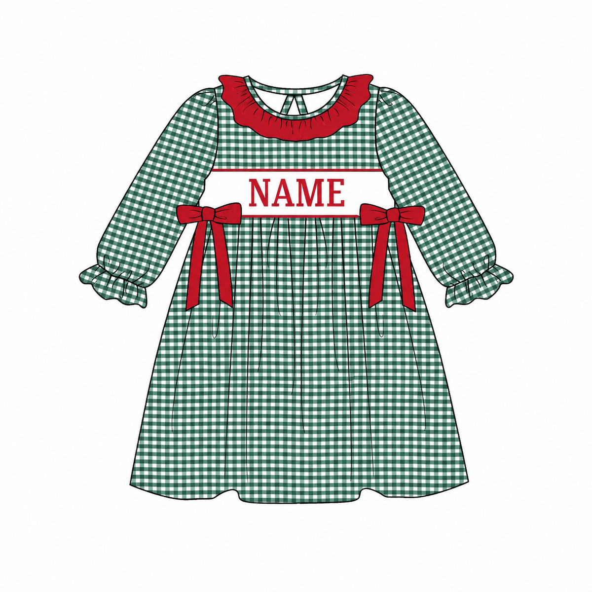 （Pre Order）Siblings Christmas Embroidery Smocked Dress,Set&Romper