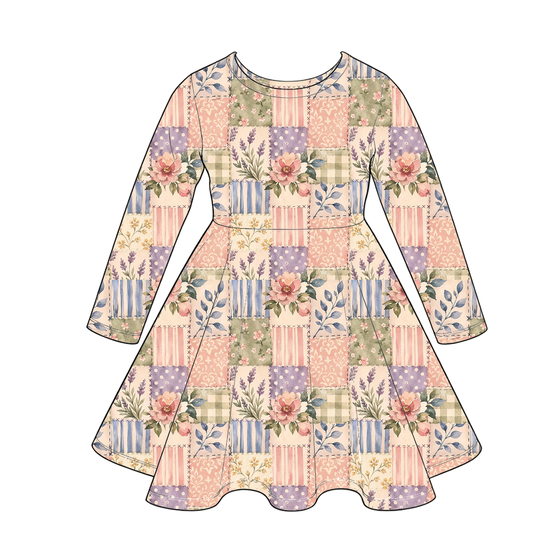 （Pre Order）Sisters Fall Floral Print Dress&Romper