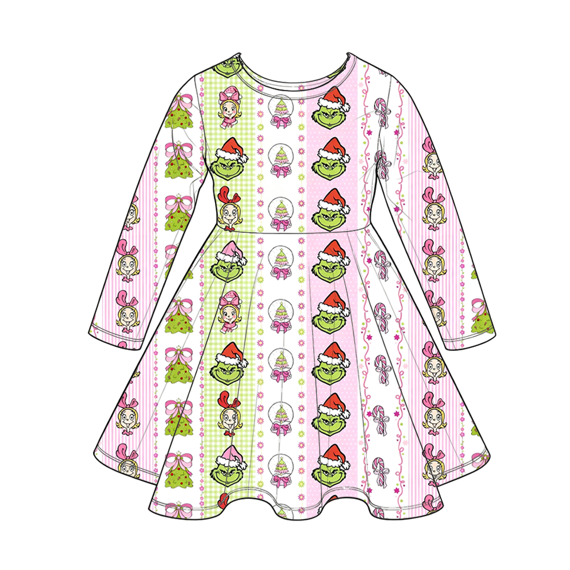 （Weekly Pre-Order）Girls Christmas Cartoon Print Dress,Set&Jumpsuit（Ends 9.27）