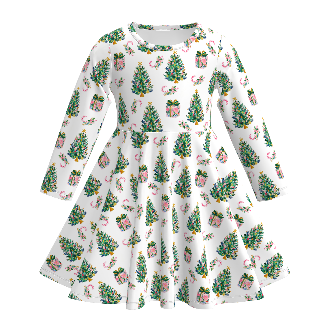 （Pre Order）Girls Christmas Print Dress