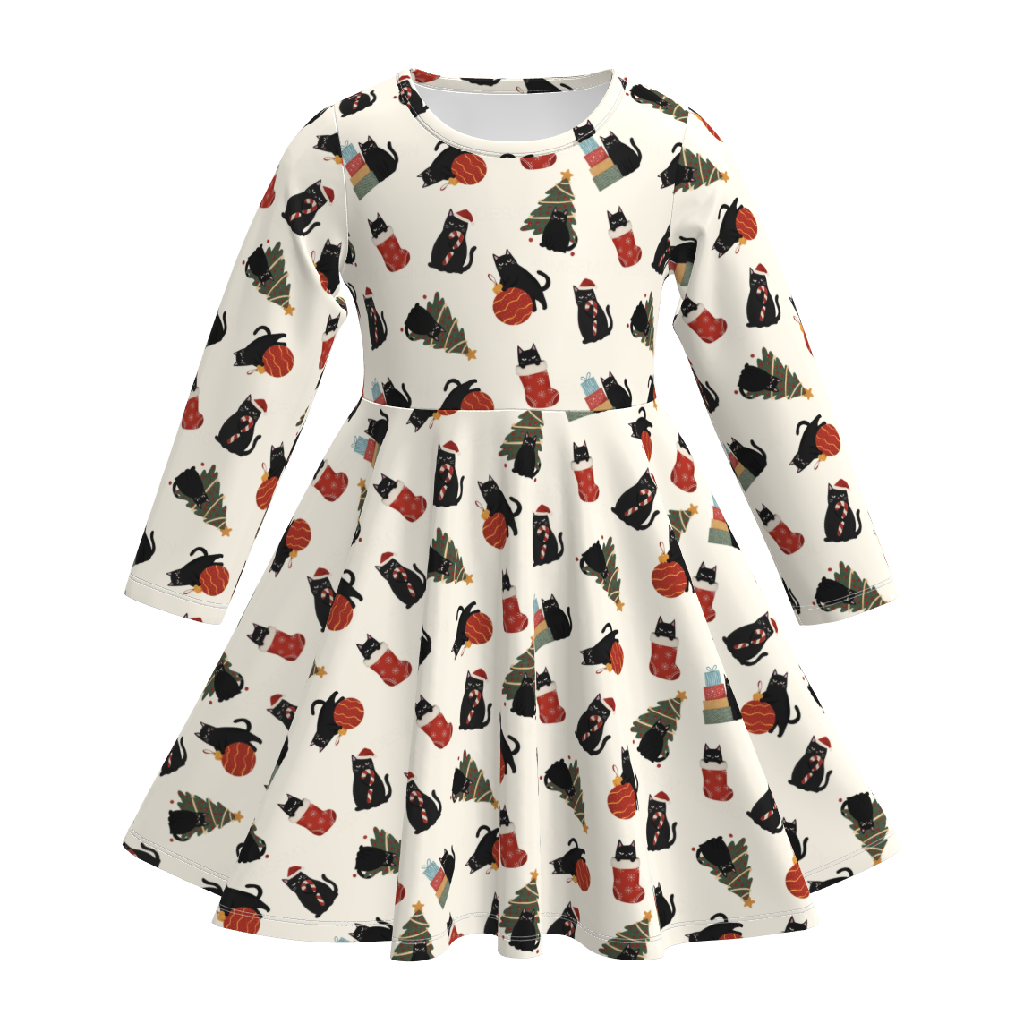 （Pre Order）Girls Christmas Print Dress