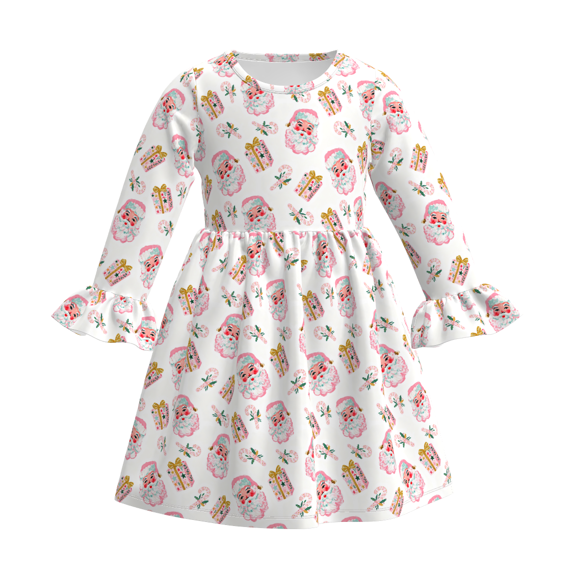 （Pre Order）Girls Christmas Print Dress