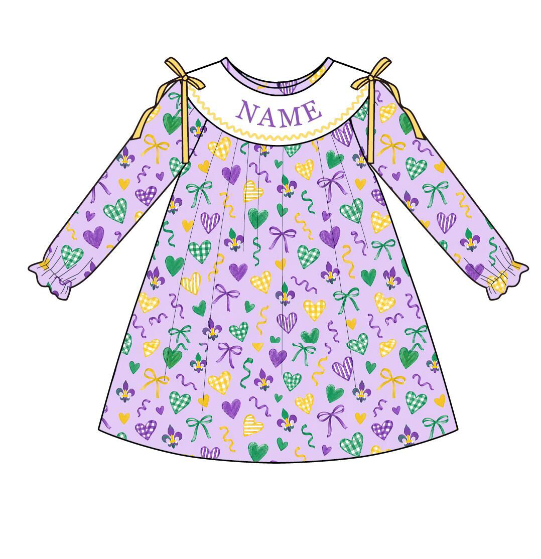 （Weekly Pre-Order）Sisters Mardi Gras Embroidery Smocked Dress,Set&Romper（Ends 10.28）