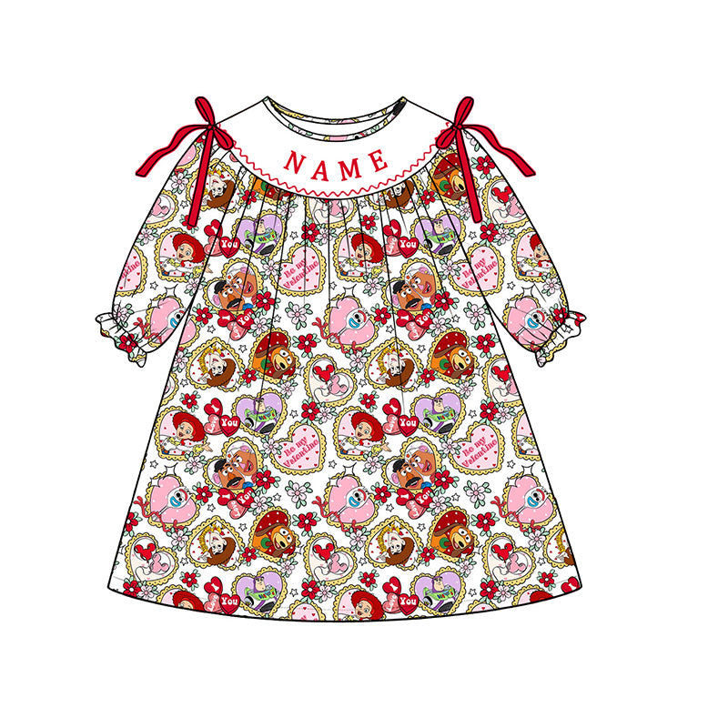 （Pre Order）Sisters Valentine's Day Embroidery Smocked Dress,Set&Romper
