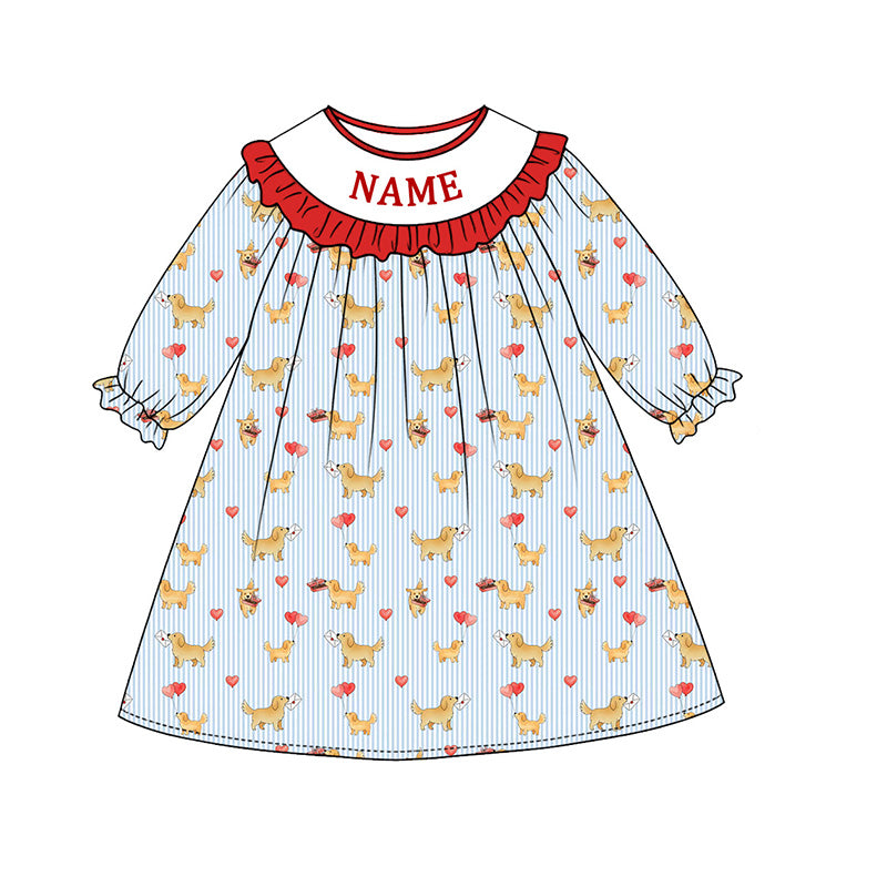 （Pre Order）Siblings Valentine's Day Embroidery Smocked Dress,Set&Romper