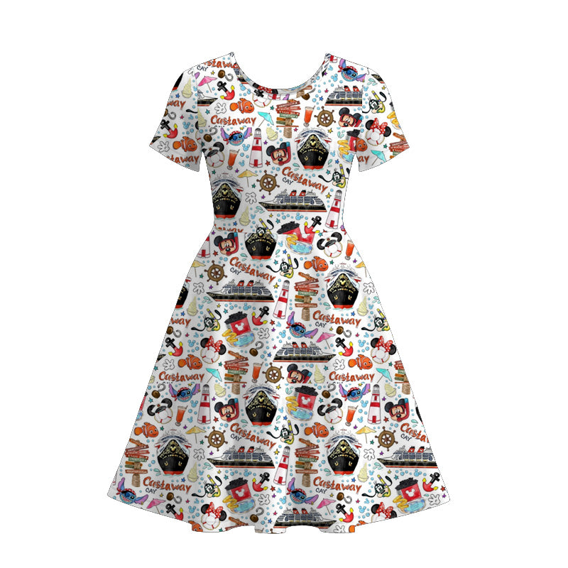 （Pre Order）Family Cartoon Print Dress,Set＆Top