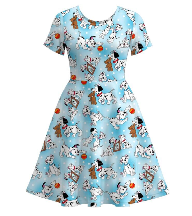 （Pre Order）Family Spring and Summer Cartoon Print Dress＆Top