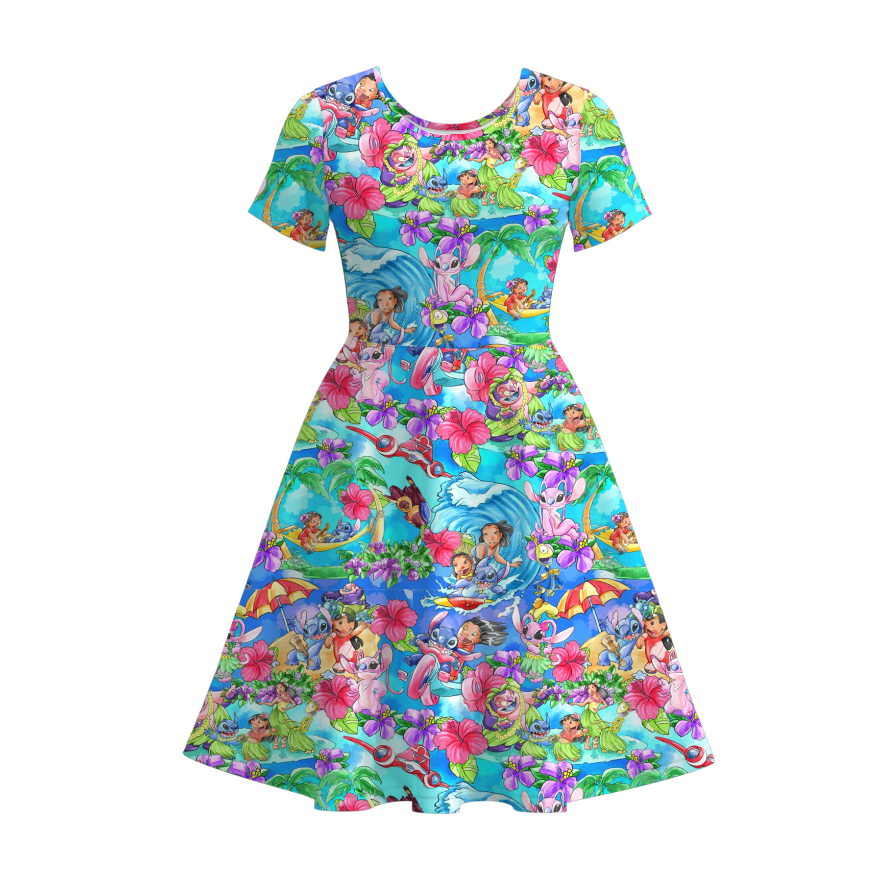 （Pre Order）Family Spring and Summer Cartoon Print Dress＆Top
