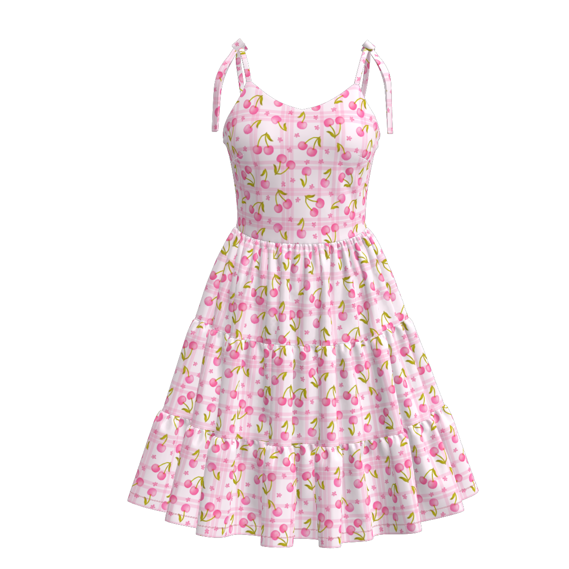 （Pre Order）Mommy and Me Spring＆Summer Fruit Print Slip Dress