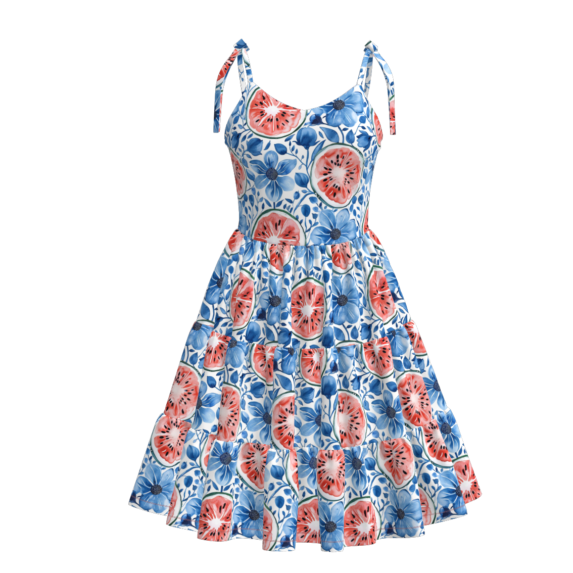 （Pre Order）Mommy and Me Spring＆Summer Fruit Print Slip Dress