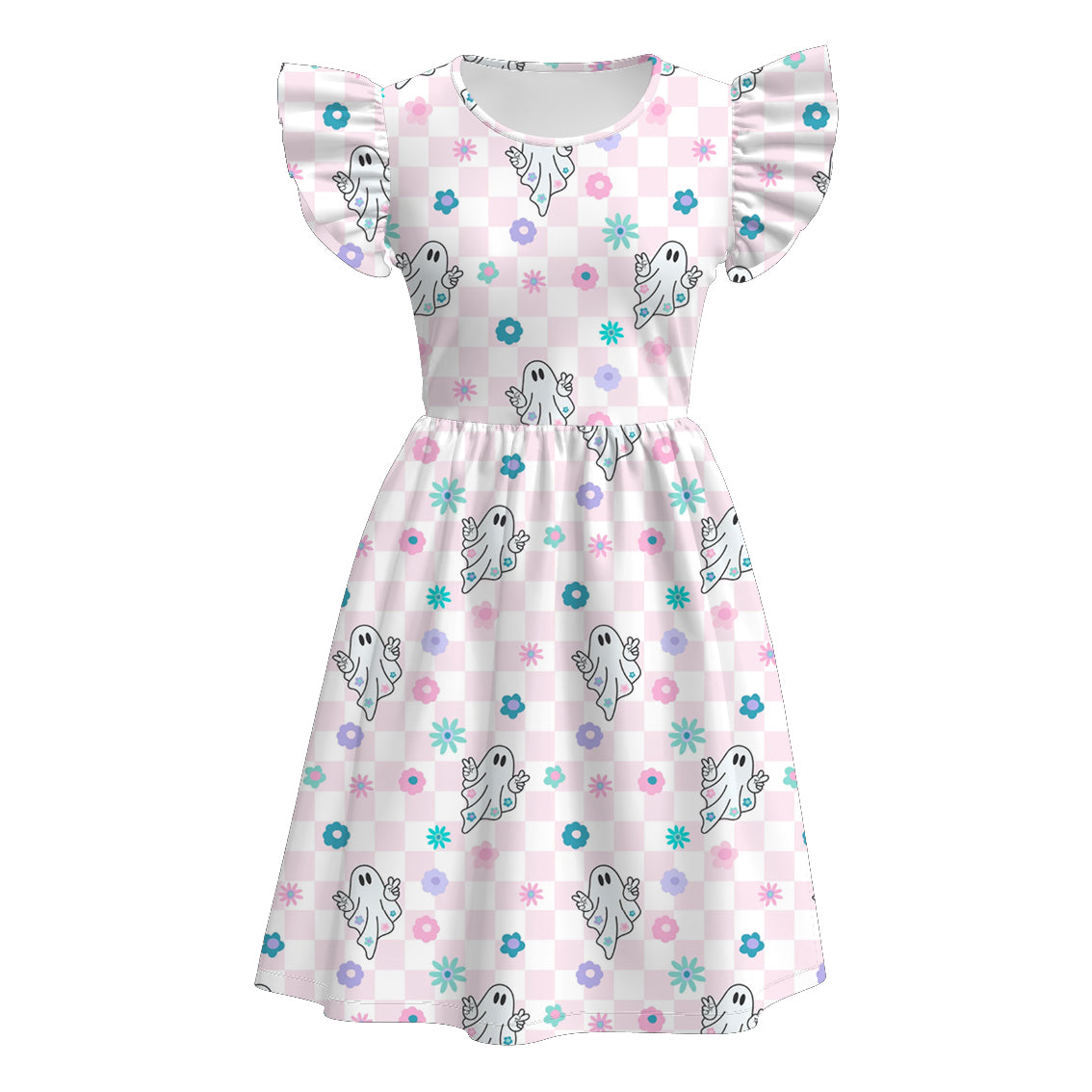 （Pre Order）Family Halloween Ghost Print Dress,Set,Pajamas＆Romper