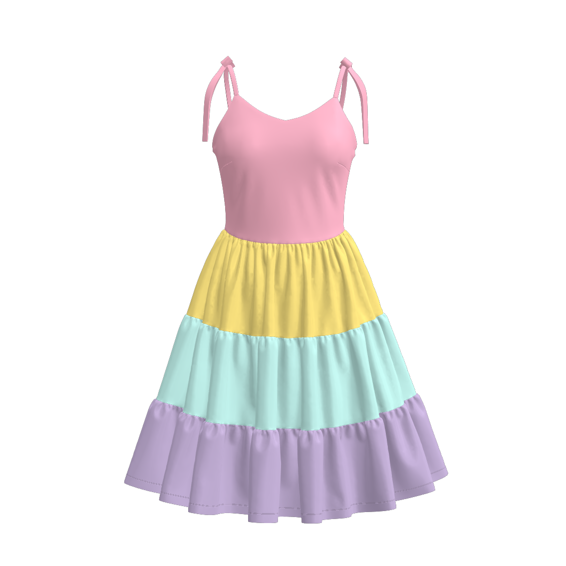 （Pre Order）Mommy and Me Spring＆Summer Color-matching Slip Dress