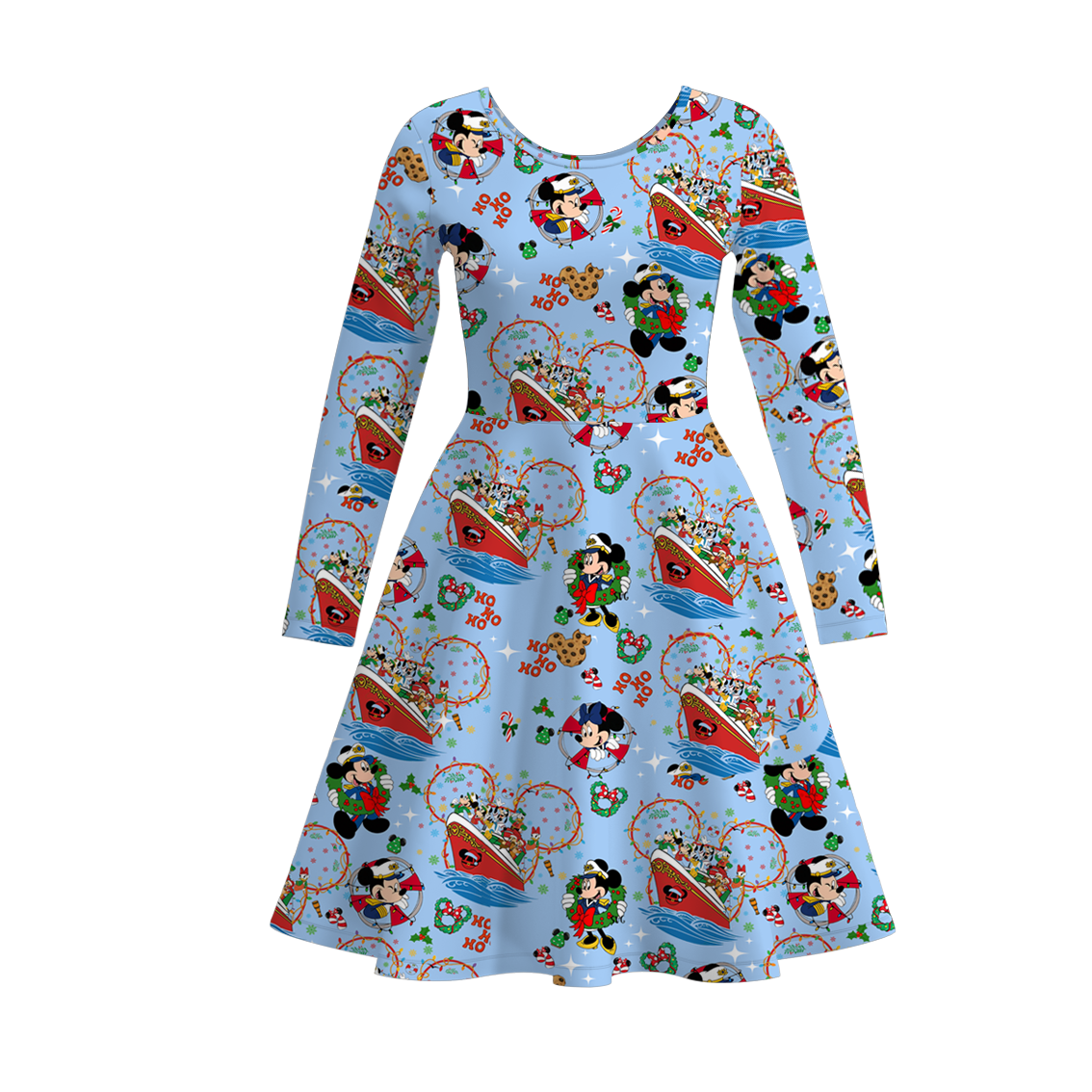 （Pre Order）Family Christmas Cartoon Print Dress,Set＆Romper