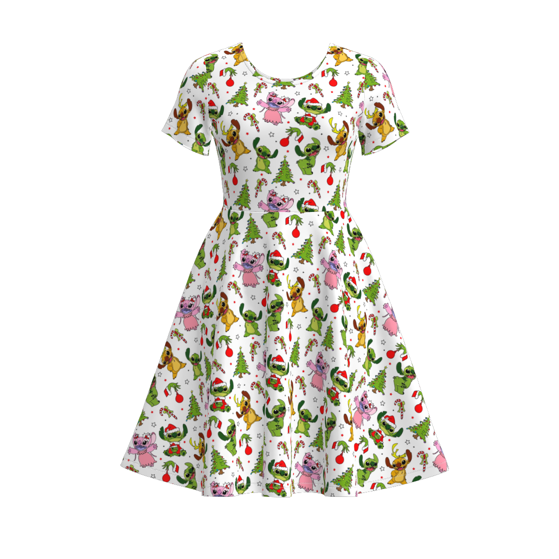 （Pre Order）Family Christmas Cartoon Print Dress&Set
