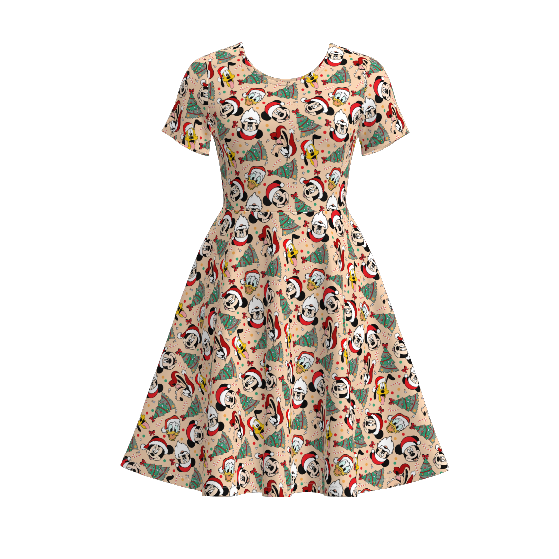 （Pre Order）Family Christmas Cartoon Print Dress&Set