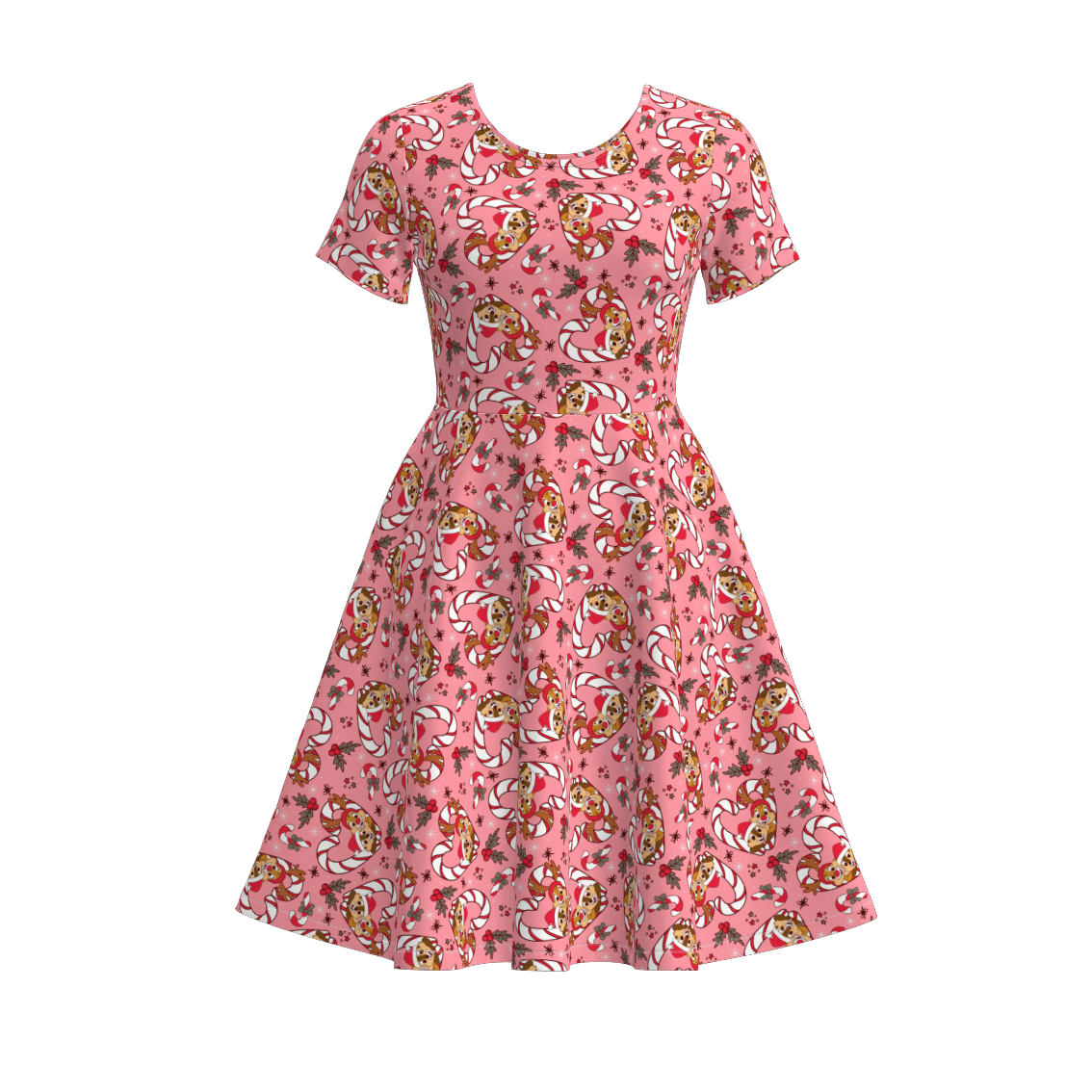 （Pre Order）Family Christmas Cartoon Print Dress&Set