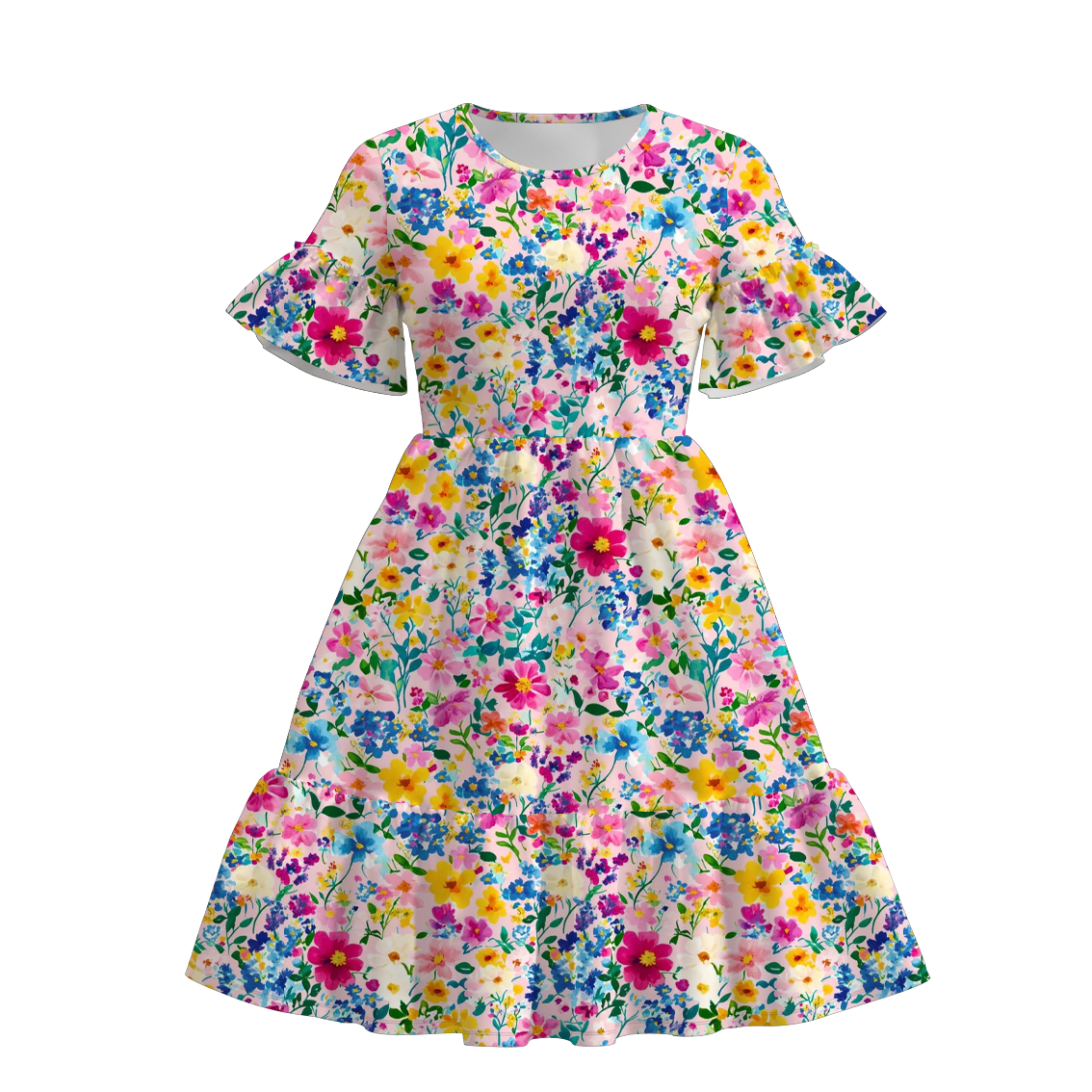 （Pre Order）Family Fall Hot Pink Floral Print Dress,Set＆Romper