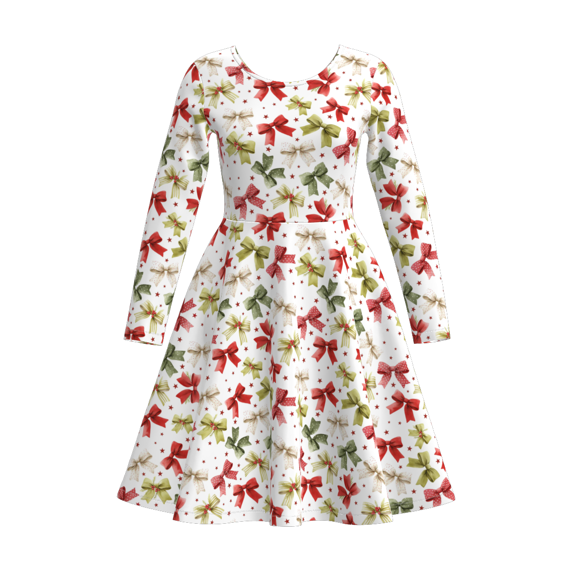 （Pre Order）Family Christmas Bow Print Dress,Set&Top