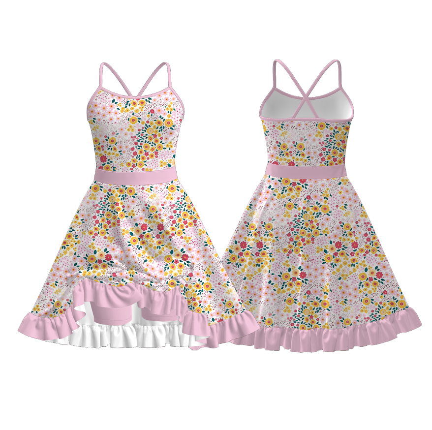 （Pre Order）Mommy and Me Spring&Summer Floral Print Dress,Jumpsuit