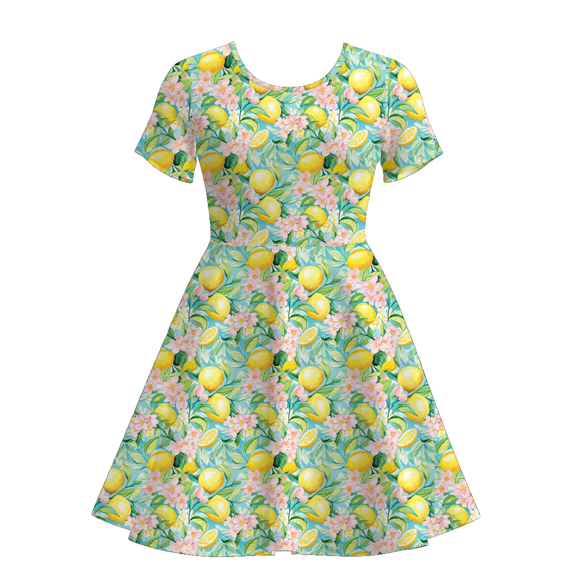 （Pre Order）Mommy and Me Spring&Summer Lemon,Floral Print Dress