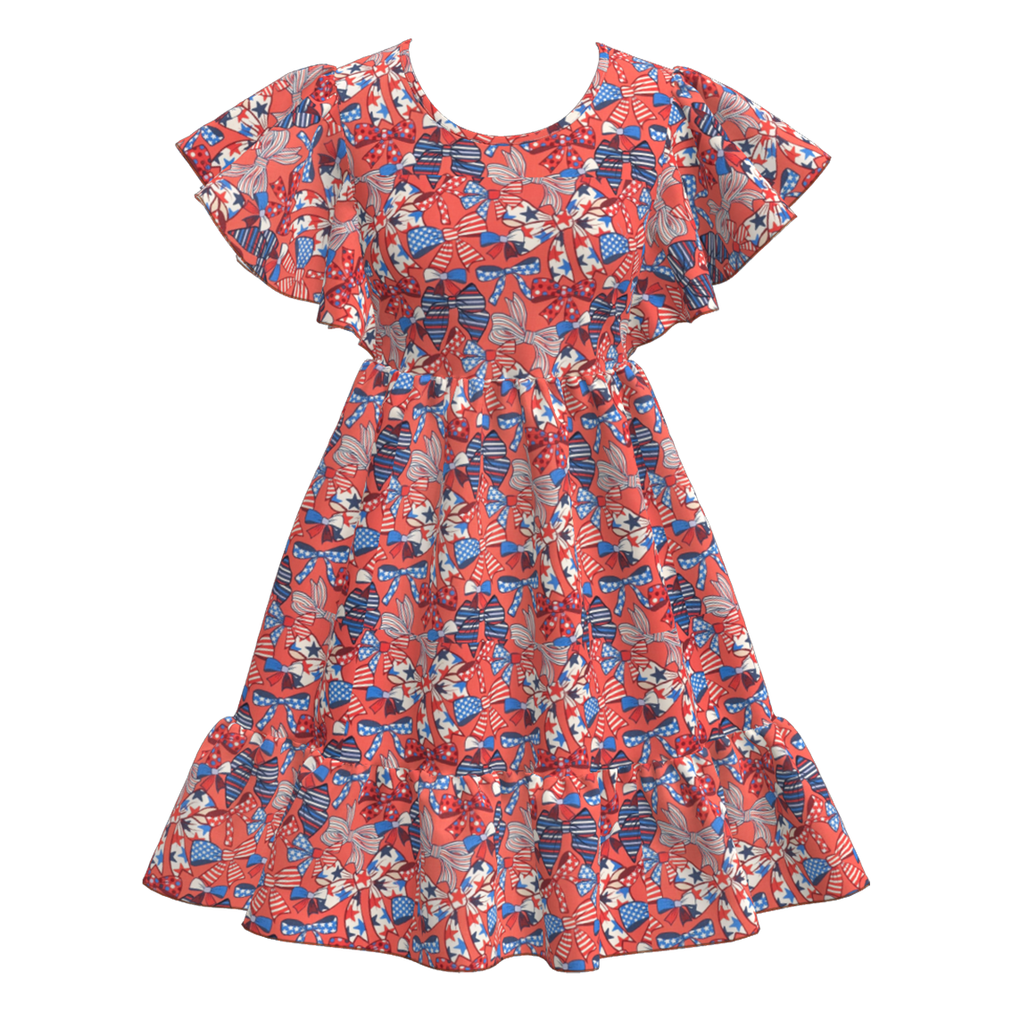 （Pre Order）Mommy and Me Patriotic Print Dress-Multiple Styles