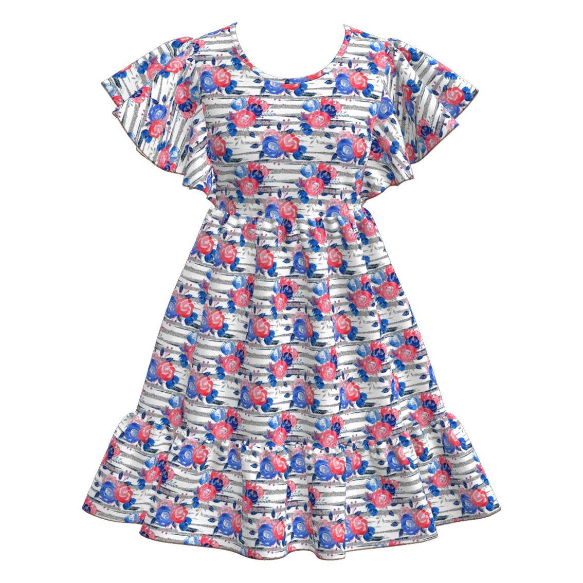 （Pre Order）Mommy and Me Patriotic Print Dress-Multiple Styles