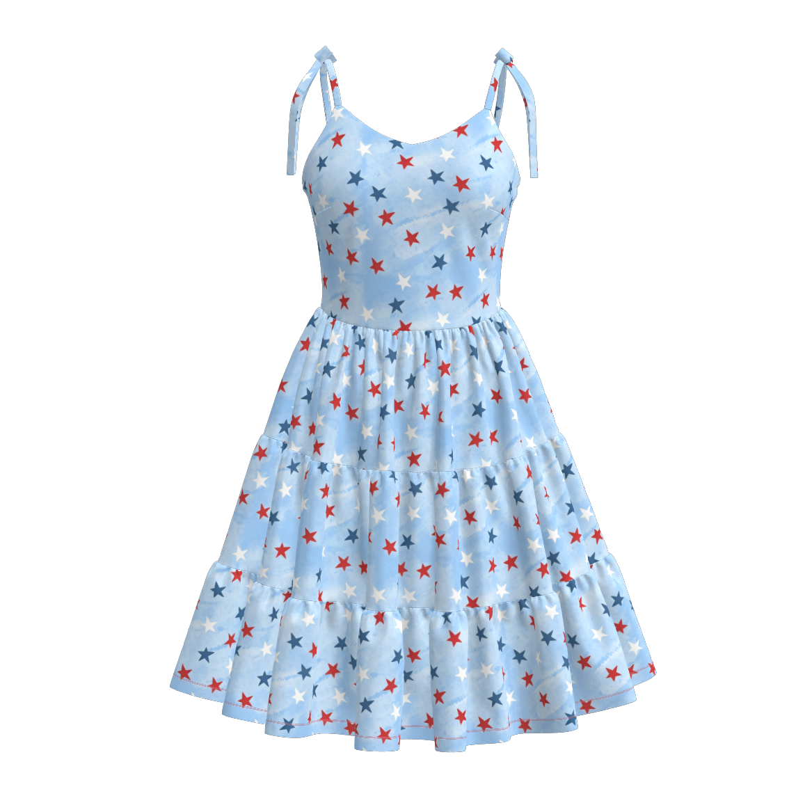 （Pre Order）Mommy and Me Patriotic Print Slip Dress-Multiple Styles