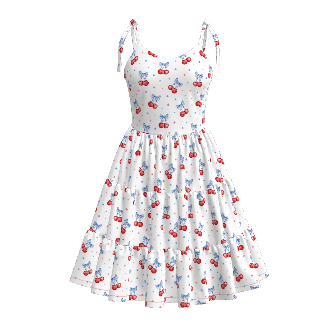（Pre Order）Mommy and Me Patriotic Print Slip Dress-Multiple Styles