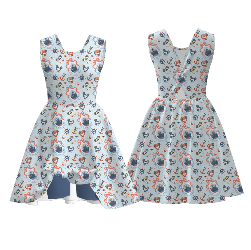 （Pre Order）Mommy and Me Spring&Summer Cartoon Print Skort Dress