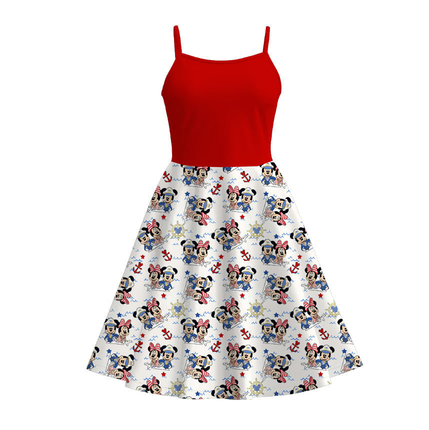 （Pre Order）Mommy and Me Spring&Summer Cartoon Print Dress,Set