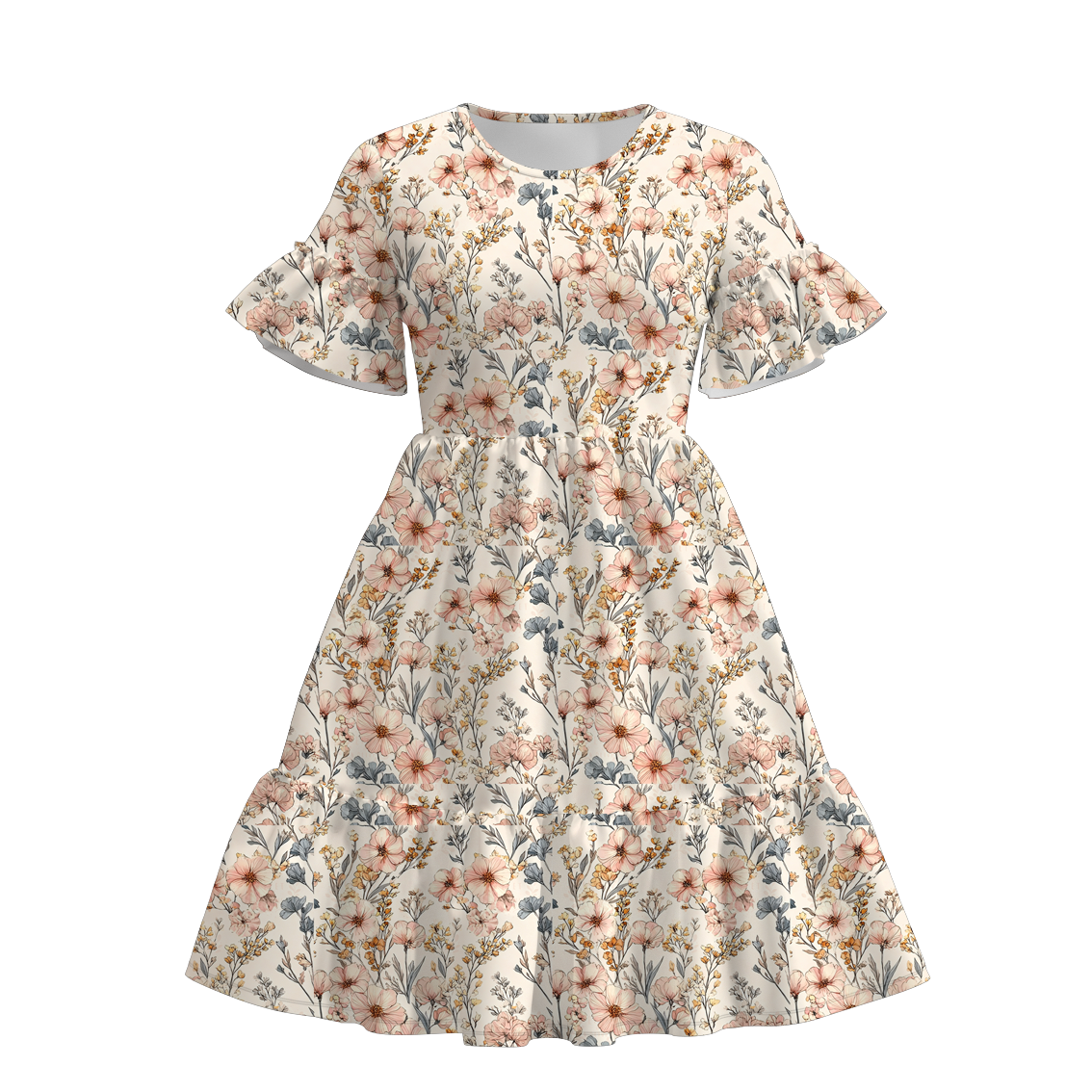 （Pre Order）Mommy and Me Fall Floral Print Dress