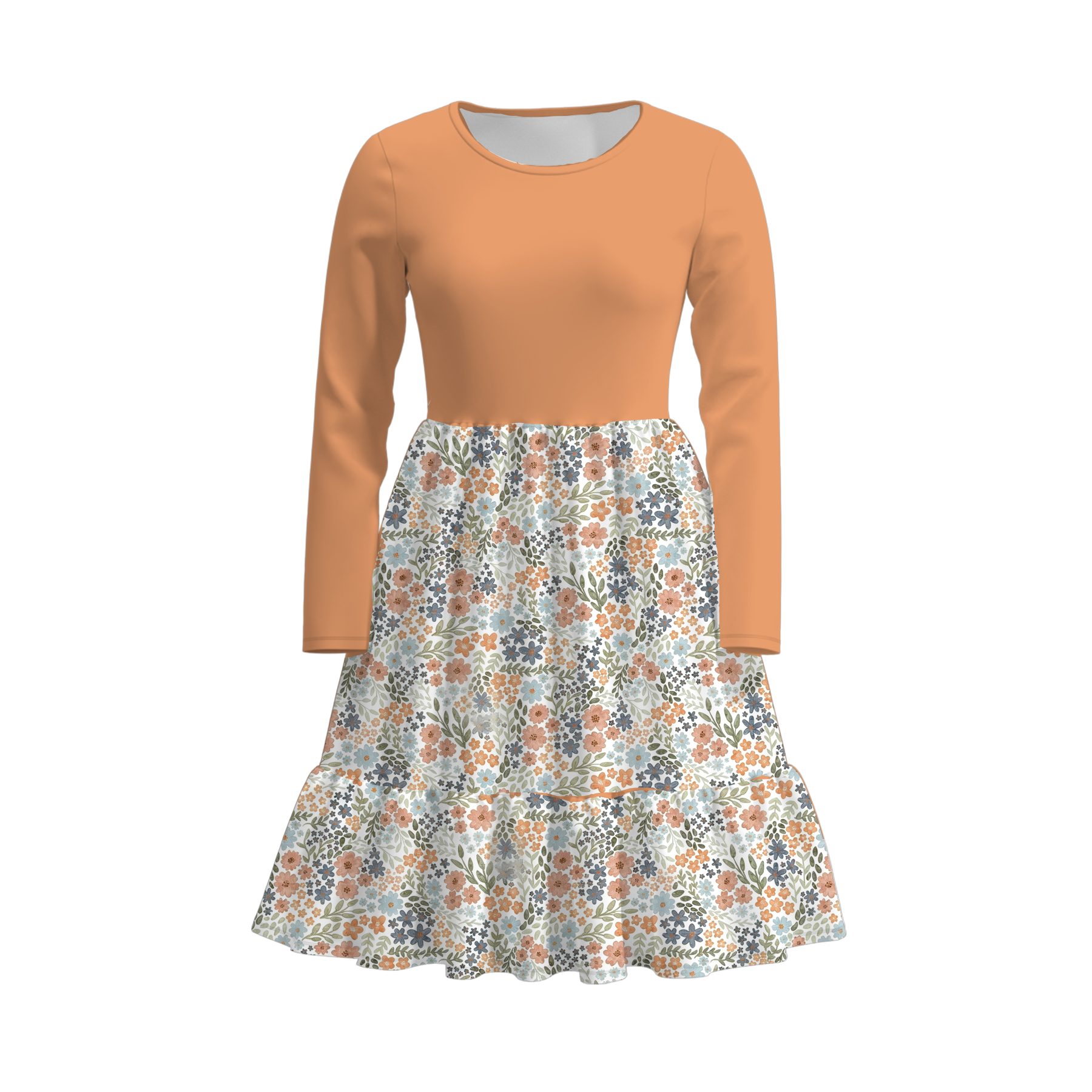 （Pre Order）Family Fall Floral Print Dress