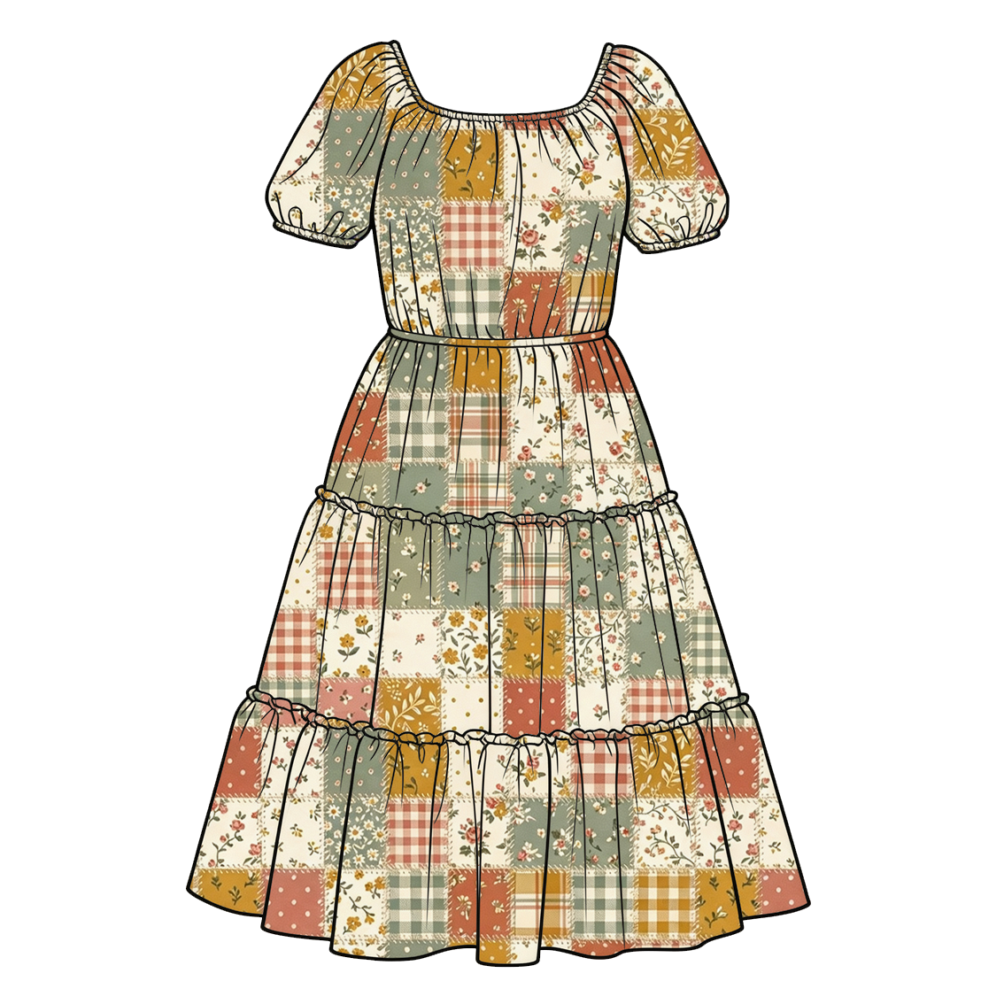 （Pre Order）Family Fall Floral Print Dress,Set&Romper