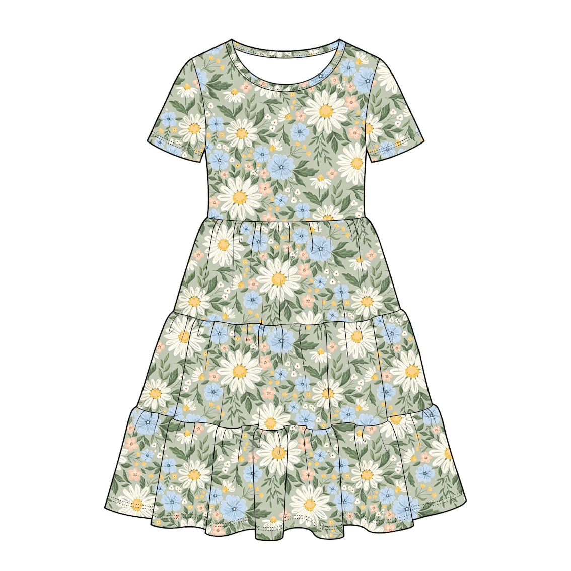 （Pre Order）Mommy&Me Fall Floral Print Dress&Set