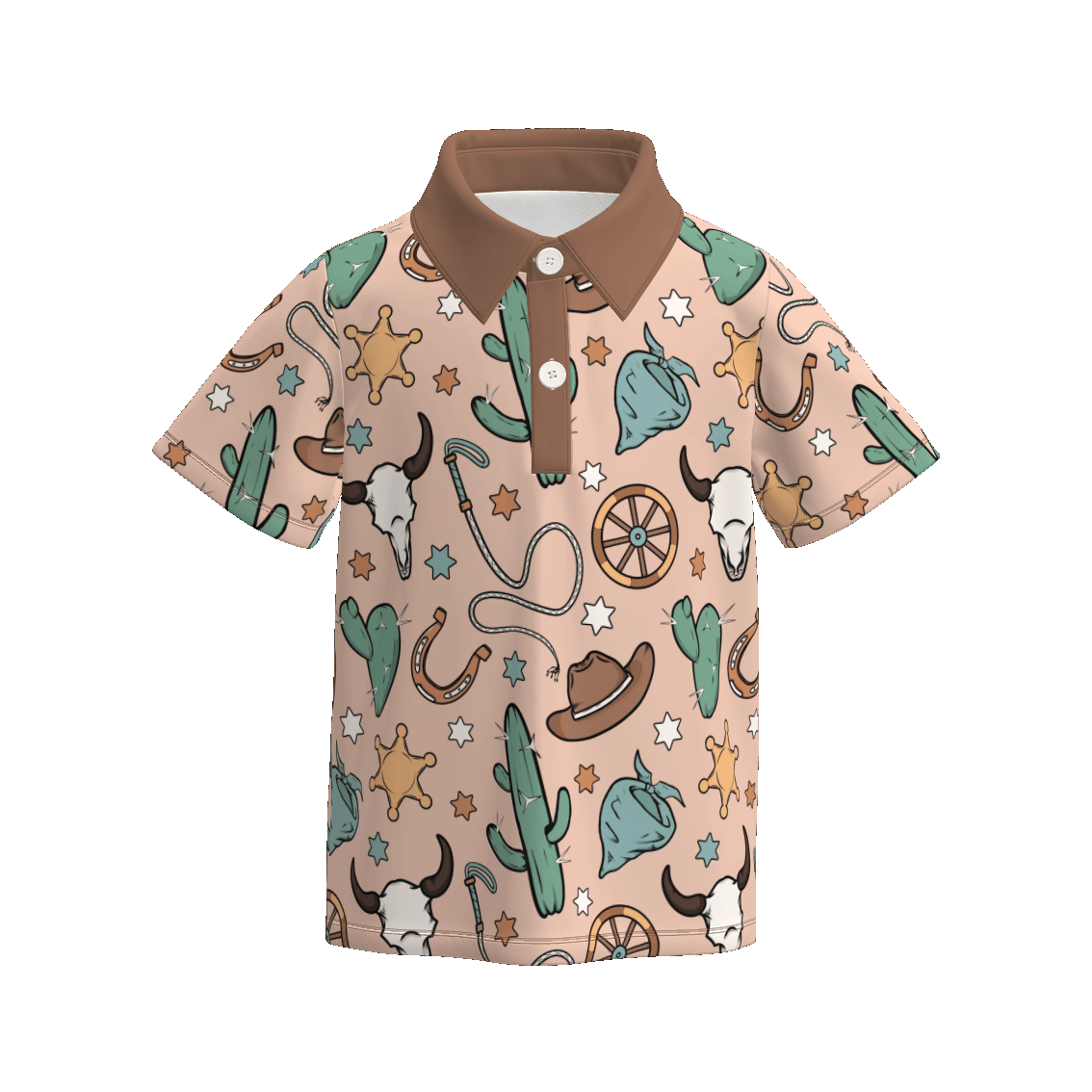 （Pre Order）Brothers Spring and Summer Cowboy Print Romper＆Top