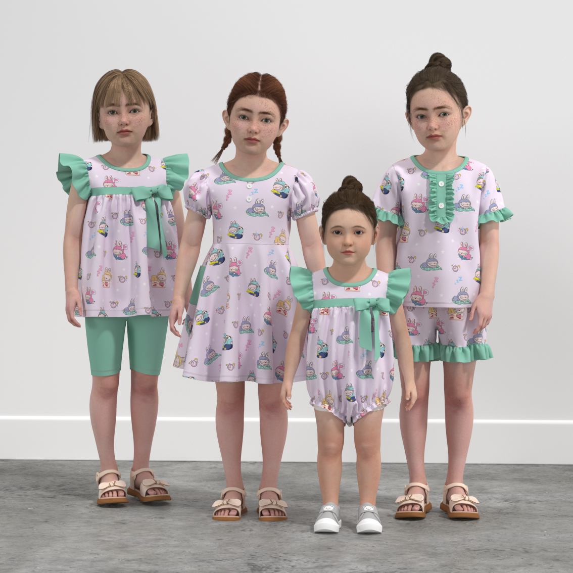 （Pre Order）Family Spring＆Summer Print Dress,Set,Pajamas＆Romper