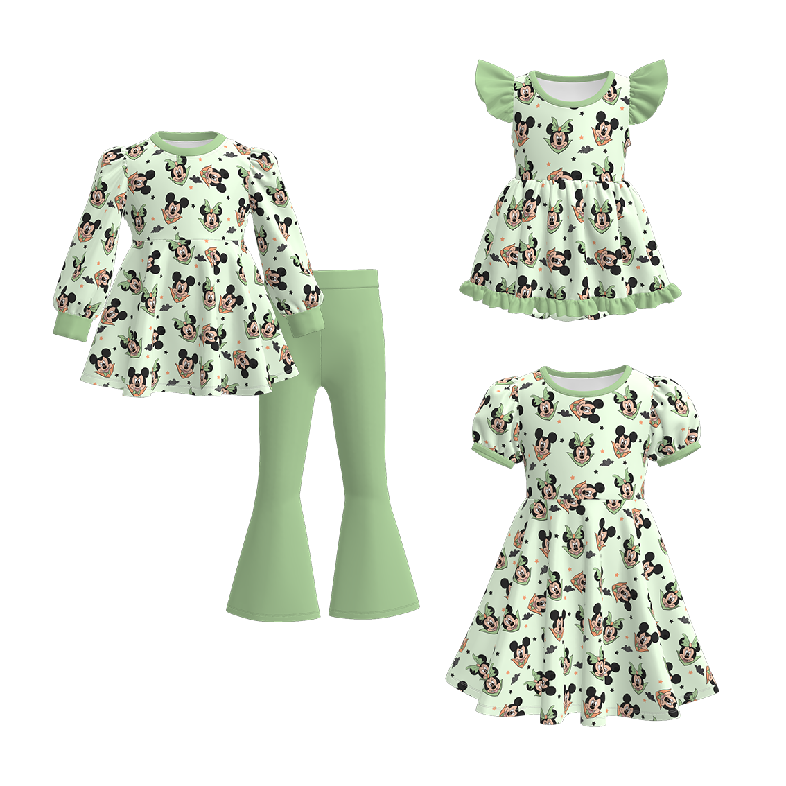 （Pre Order）Family Halloween Cartoon Print Dress,Set＆Romper