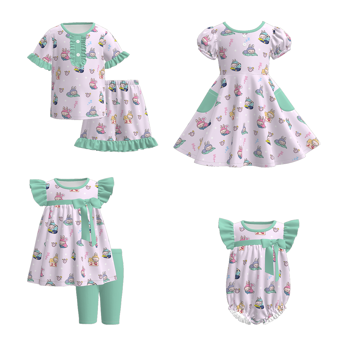 （Pre Order）Family Spring＆Summer Print Dress,Set,Pajamas＆Romper