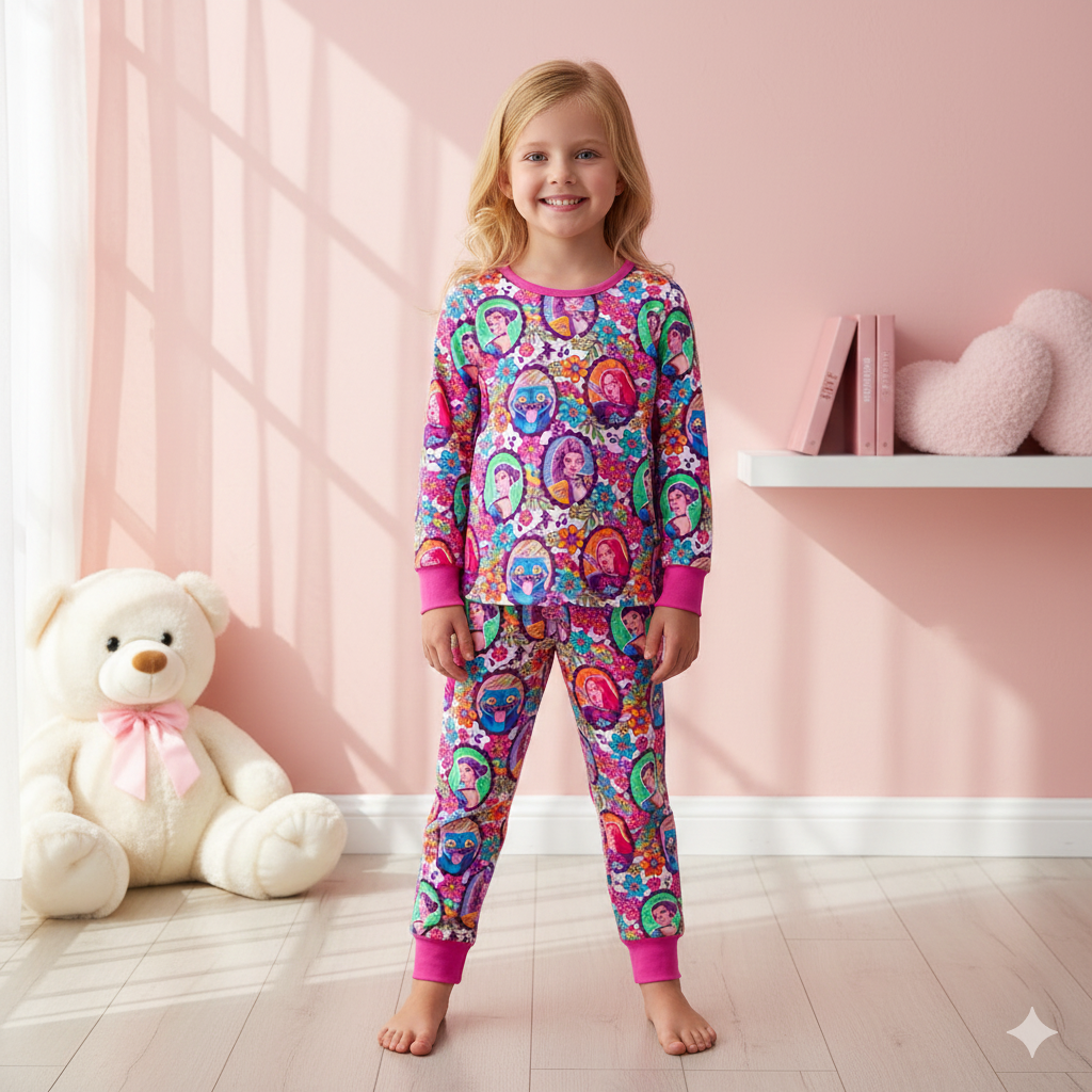 （Pre Order,Prepack Zone）Girls Movie Character Print Pajamas（Mix Size）