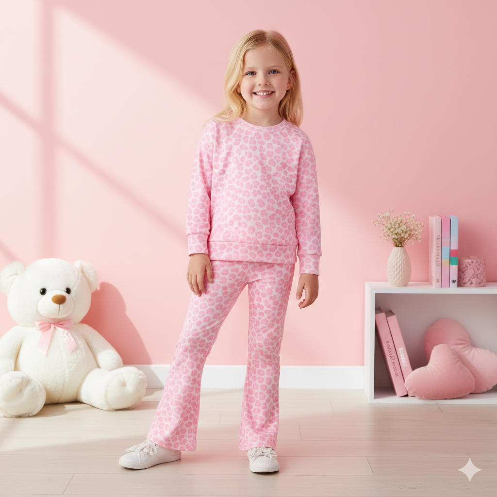 （Pre Order,Prepack Zone）Girls Spring Bow&Leopard Print Dress（Mix Size）