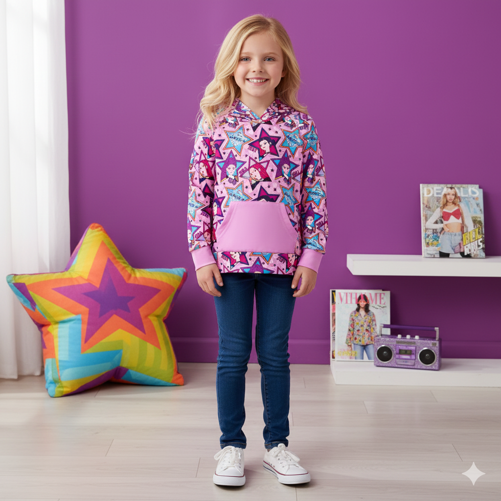 （Pre Order,Prepack Zone）Girls Movie Character Print Hoodie（Mix Size）